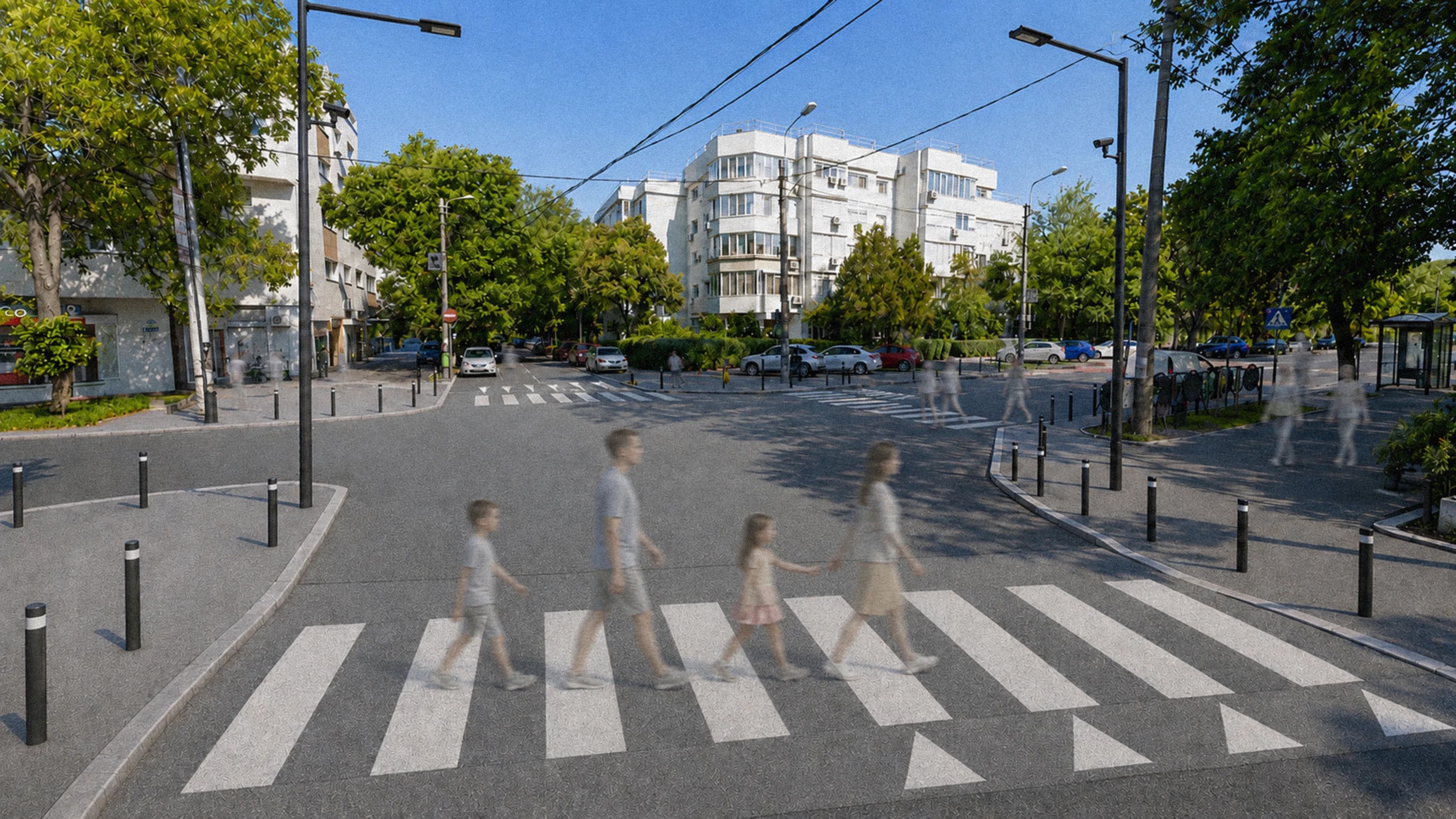 Vizualizare conceptuală a intersecției din zona Colegiului Viaceslav Harnaj.